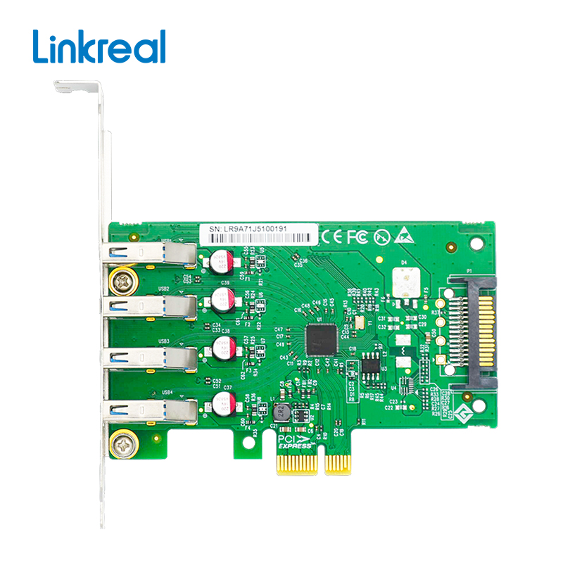 USB3.0 adapter card, USB3.0 expansion card, PCIe x1 four-port USB3.0 card